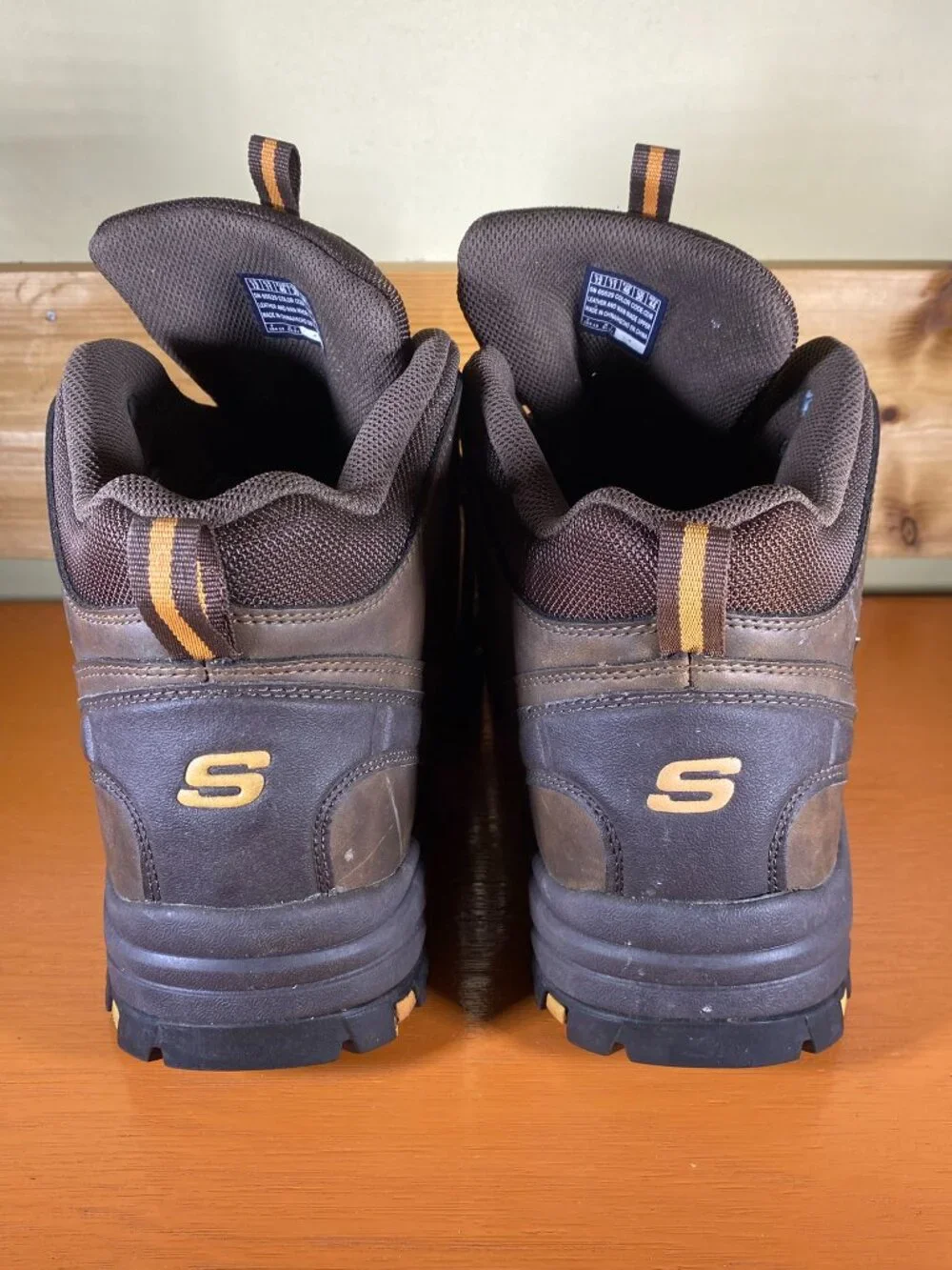 Skechers Relment Traven Brown Leather Waterproof Hiking Shoes, Size 12 65529
